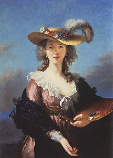 Elisabeth-Louise Vigee-Lebrun Self-Portrait in a Straw